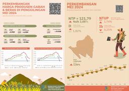 NTP Provinsi Lampung Mei 2024 Sebesar 121,79 Atau Naik 2,08 Pers, Sedangkan Harga GKP Di Tingkat Petani Turun 0,42 Persen Dan Harga Beras Premium Di Penggilingan Turun 2,22 Persen