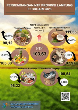 Perkembangan Nilai Tukar Petani Provinsi Lampung Februari 2023